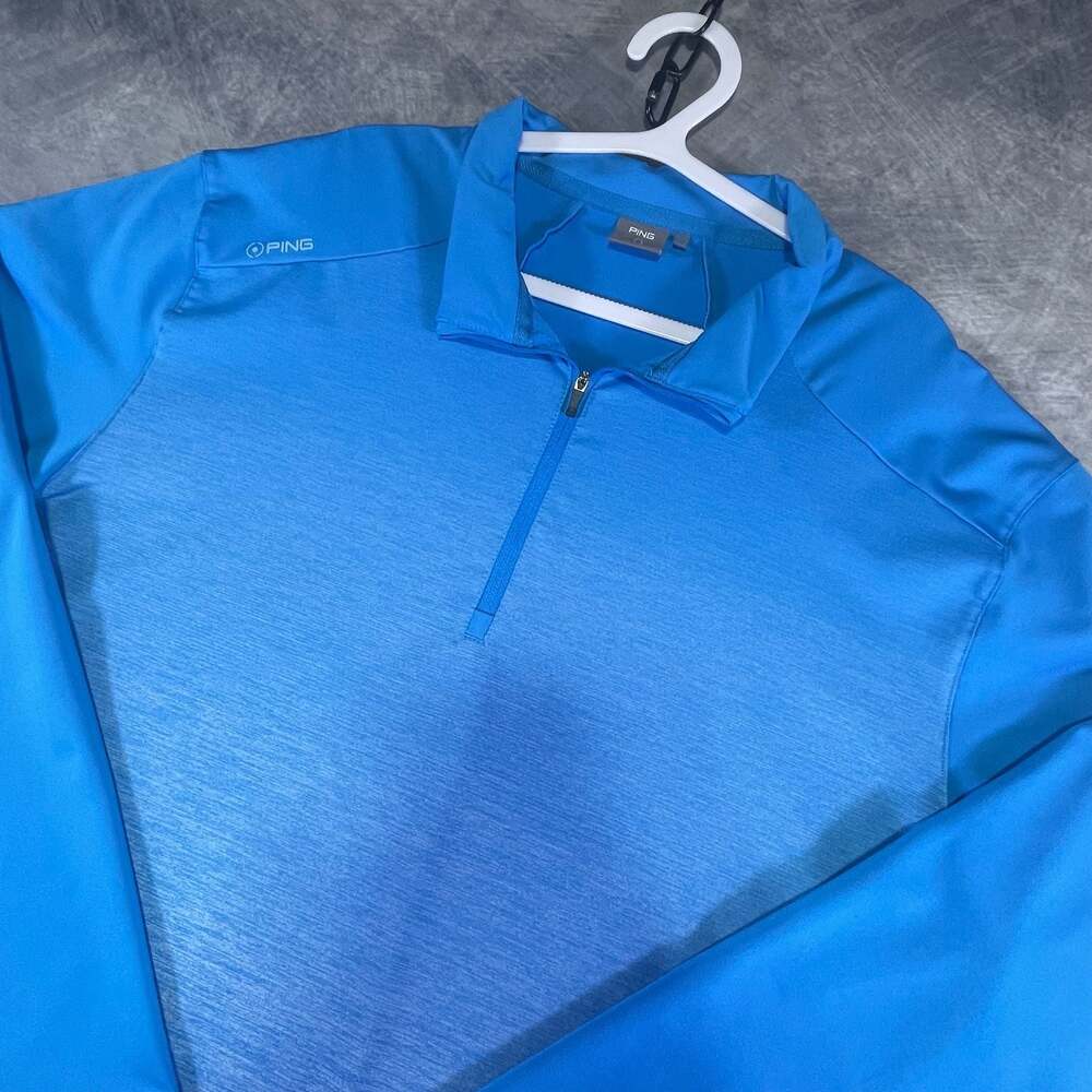 Ping SensorCool Men's Blue 1/4 Zip Athletic Pullover Shirt XXL
